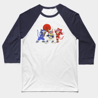 Samurai Pizza Cats, retro, vintage, Manga Baseball T-Shirt